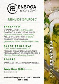 MENÚ 7 PARA GRUPOS ENBOGA-BAR
