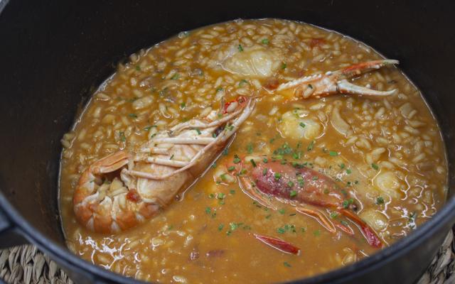 Riso cremoso con scampi